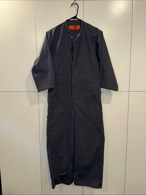 EUC Custom Designed Red Kap Women’s Black Long-Sleeve Utility Jumpsuit sz36/L